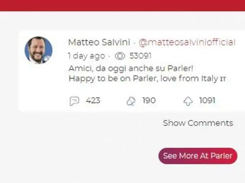 MATTEO SALVINI SU PARLER 