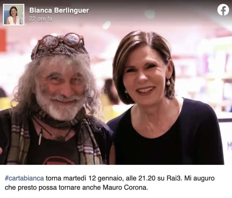 MAURO CORONA BIANCA BERLINGUER