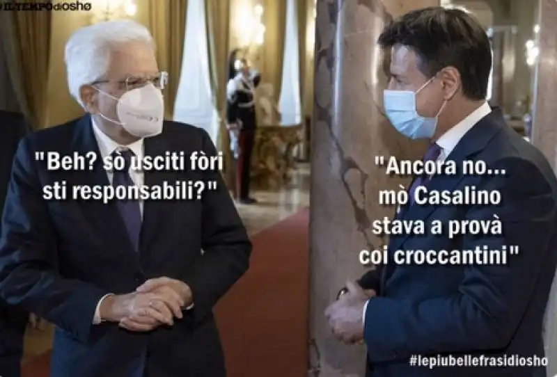 meme sulla crisi di governo   mattarella e conte