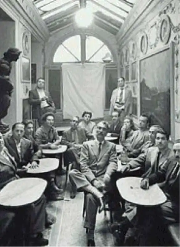 palazzeschi, mafai, carlo levi, flajano e orson welles al caffe greco nel 1948   foto di irving penn