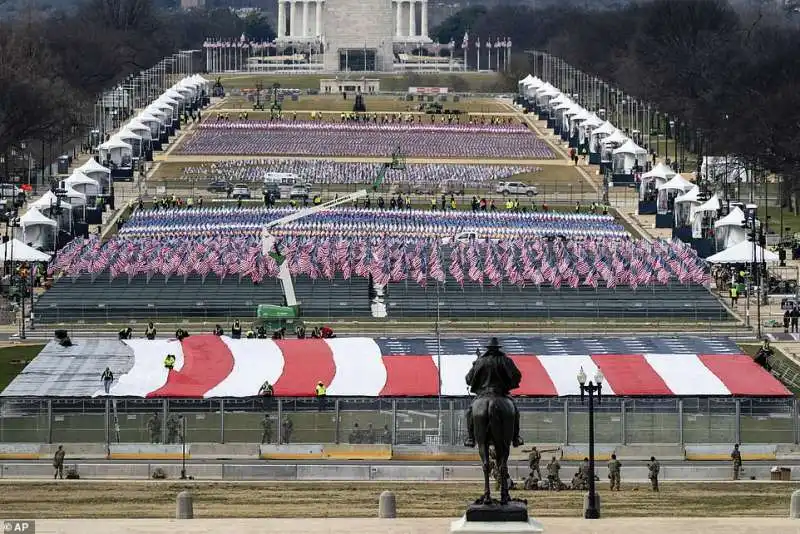 preparativi della cerimonia di insediamento di biden 2