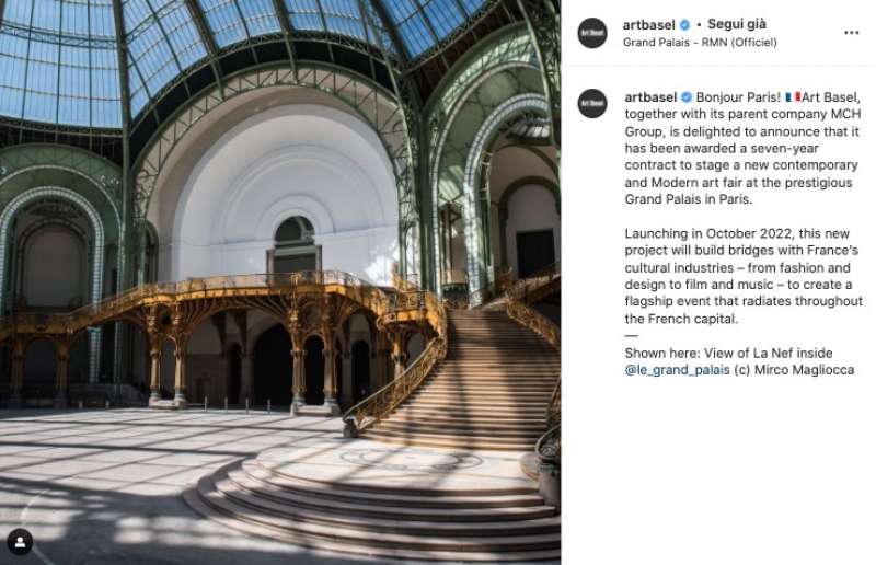 ART BASEL CONQUISTA IL GRAND PALAIS DI PARIGI