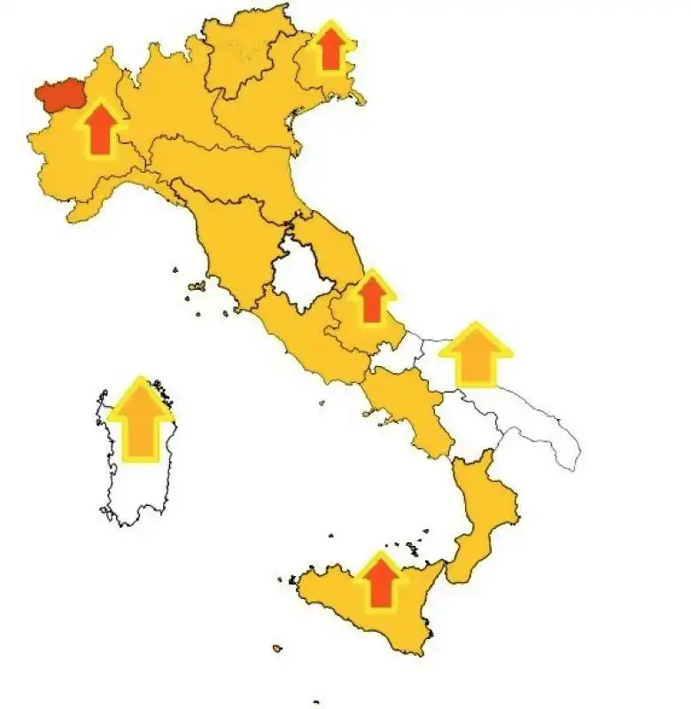 COLORI REGIONI 21 GENNAIO 2022