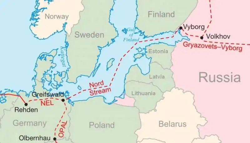 DOVE PASSA IL GASDOTTO Nord Stream 2