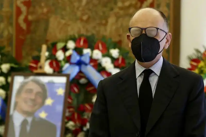 enrico letta   camera ardente david sassoli 