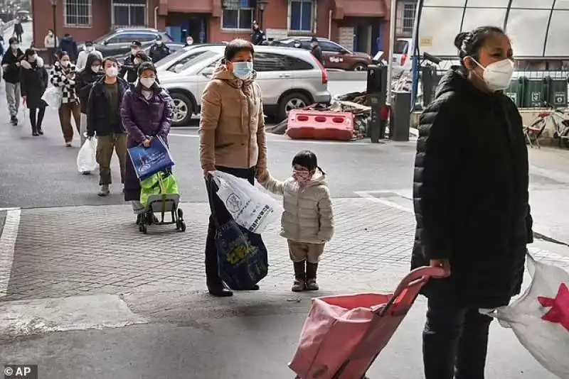 Fila per i tamponi in Cina