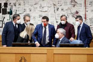 foto di gruppo del centrodestra presentazione rosa dei nomi per il quirinale