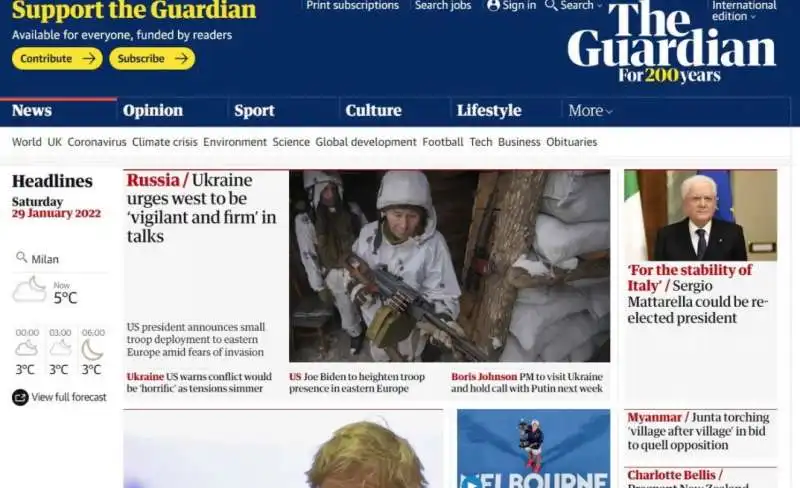 il mattarella bis sul guardian