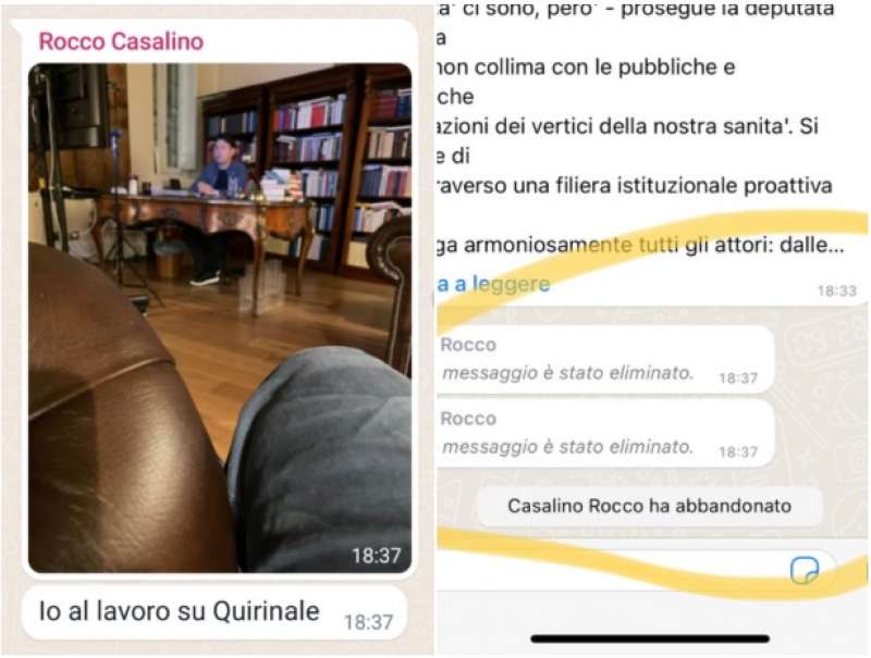 IL MESSAGGIO CON CUI CASALINO HA SVELATO LA RIUNIONE SEGRETA DI CONTE SUL QUIRINALE