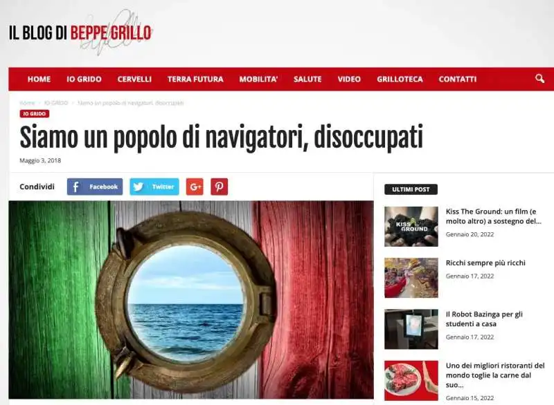 IL POST DEL BLOG DI BEPPE GRILLO SU VINCENZO ONORATO 