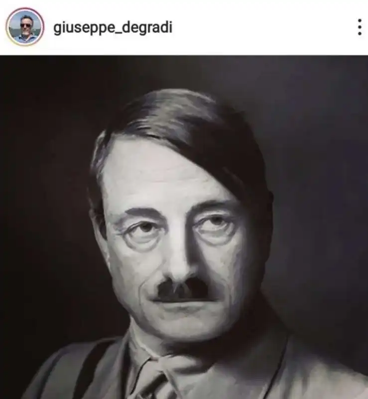 il post di giuseppe degradi con draghi come hitler