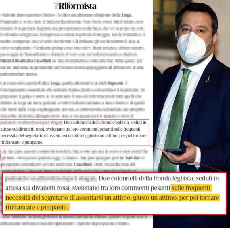 IL RIFORMISTA DA' DEL DROGATO A SALVINI