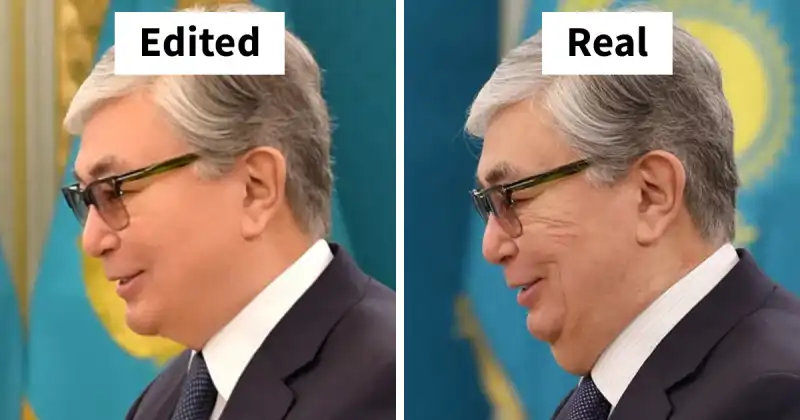 kassym jomart tokayev e le foto ritoccate