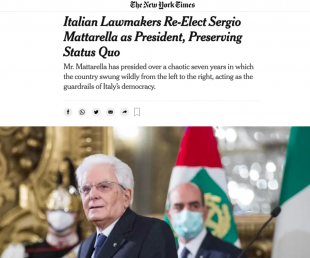 la rielezione di mattarella sul new york times