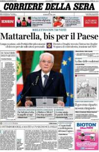 mattarella bis prima pagina corriere della sera