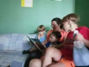 Monia Gabaldo con i figli