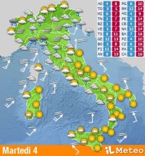 Previsioni martedi? 4 gennaio 2022