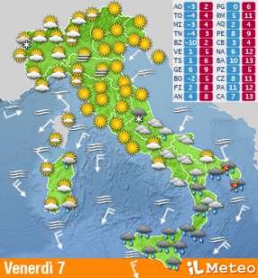 Previsioni venerdi? 7 gennaio 2022