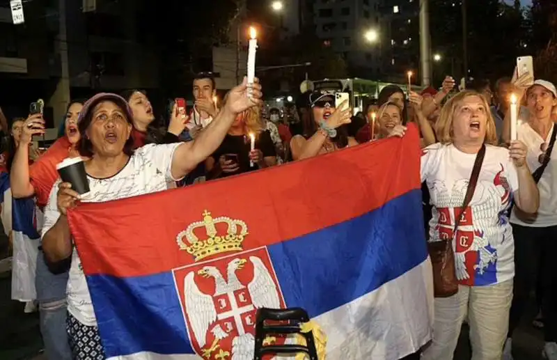 proteste pro djokovic in serbia  