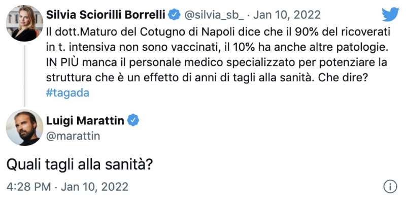 scambio su twitter tra silvia sciorilli borrelli e luigi marattin