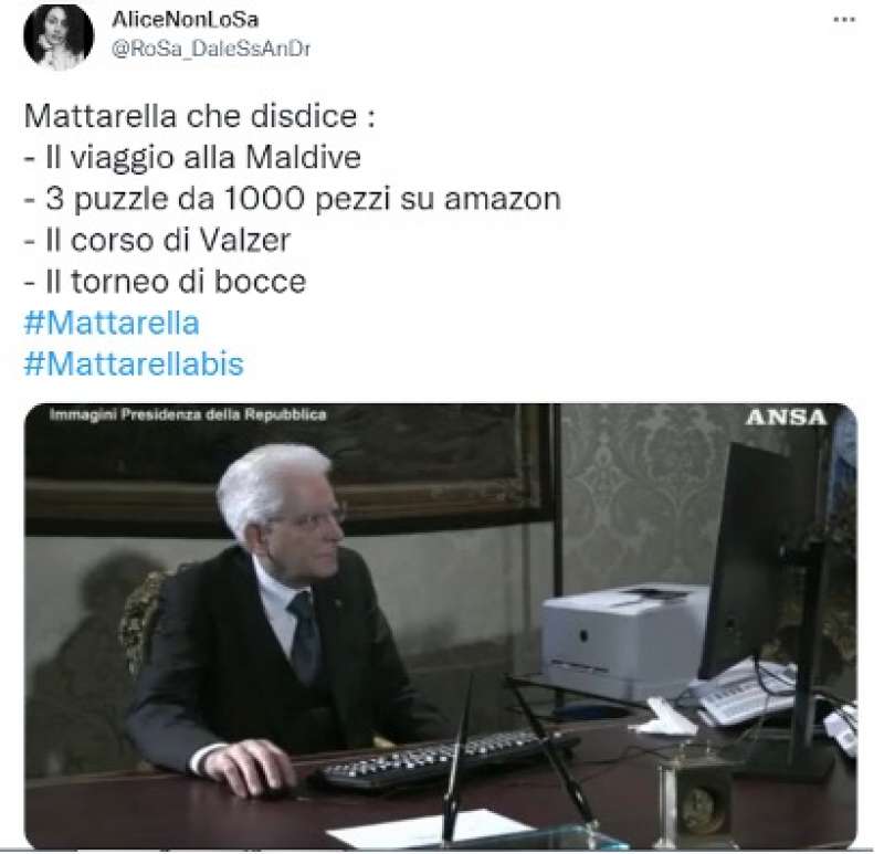 tweet sul mattarella bis 2