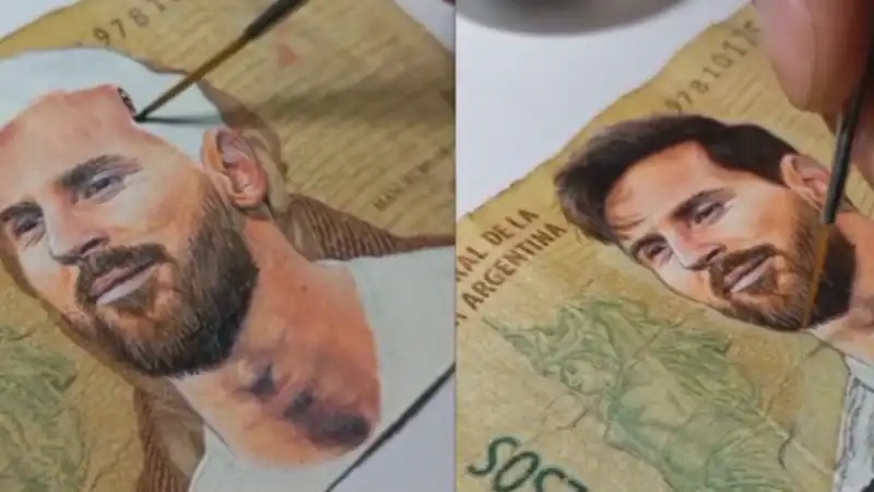 banconota da 10 pesos con il volto di leo messi 2