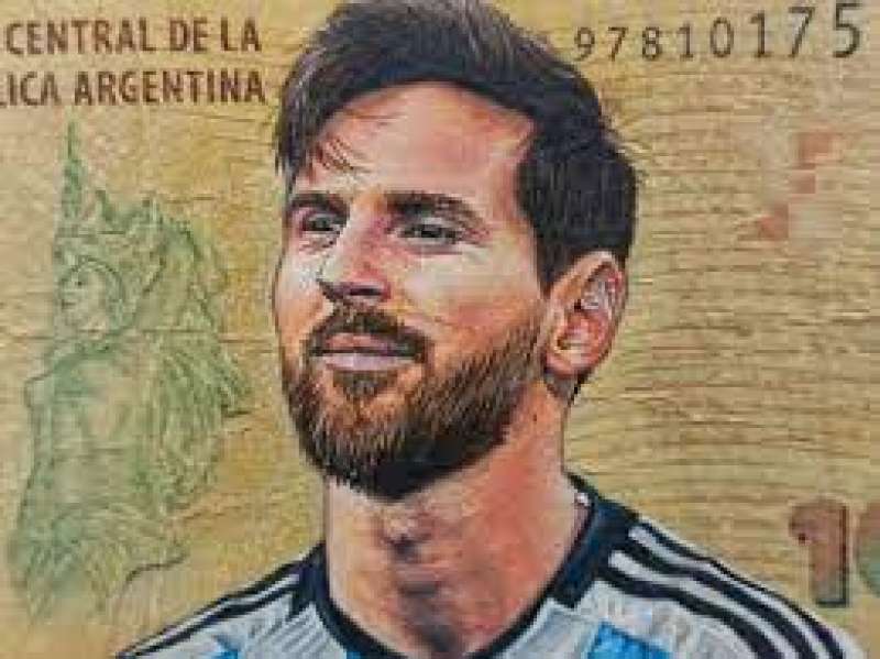 banconota da 10 pesos con il volto di leo messi 4