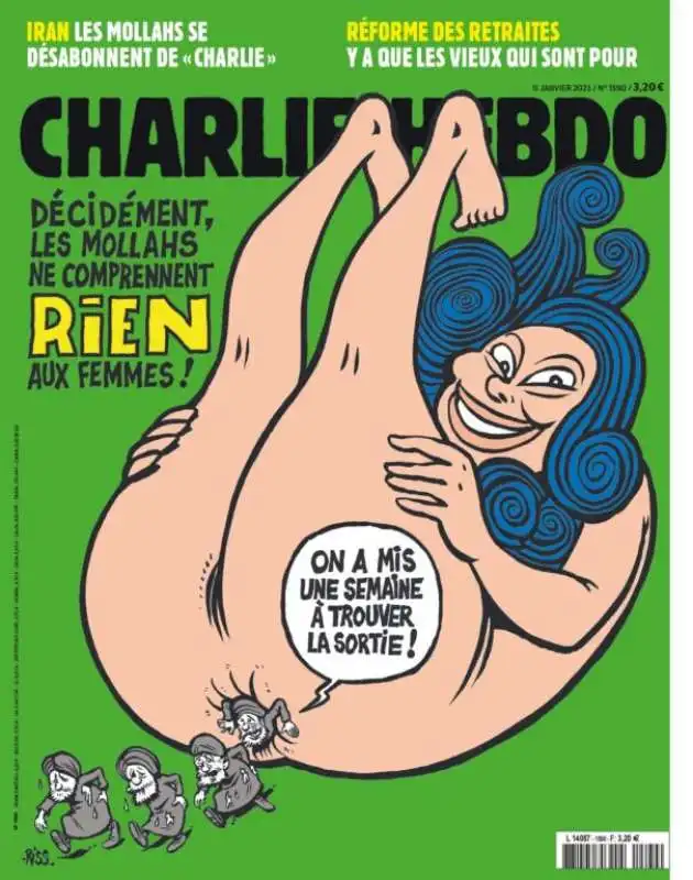 CHARLIE HEBDO COPERTINA SUL REGIME IRANIANO