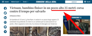 Corriere della Serra, pozzo alto 35 metri