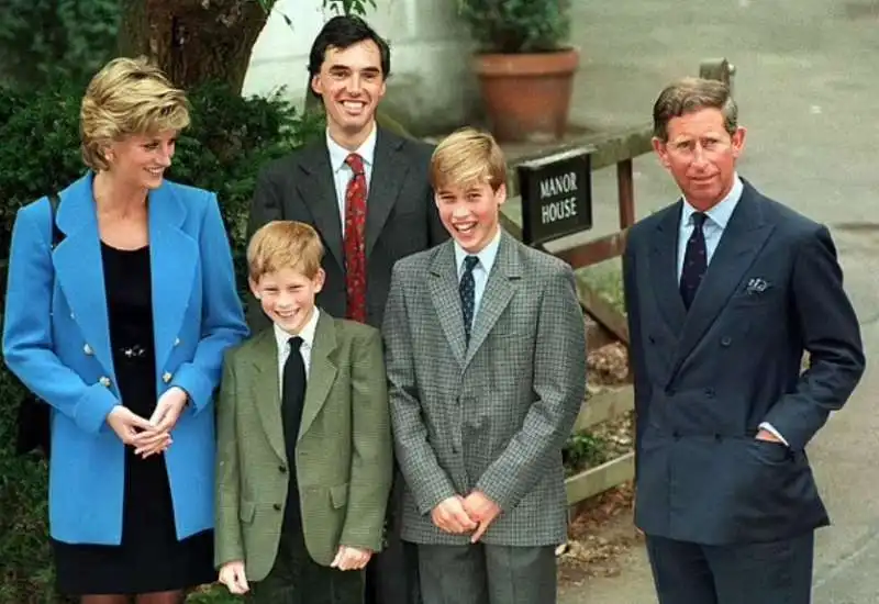 diana, carlo, william e harry 