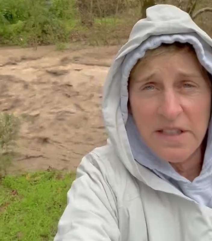 ellen degeneres documenta il maltempo a montecito