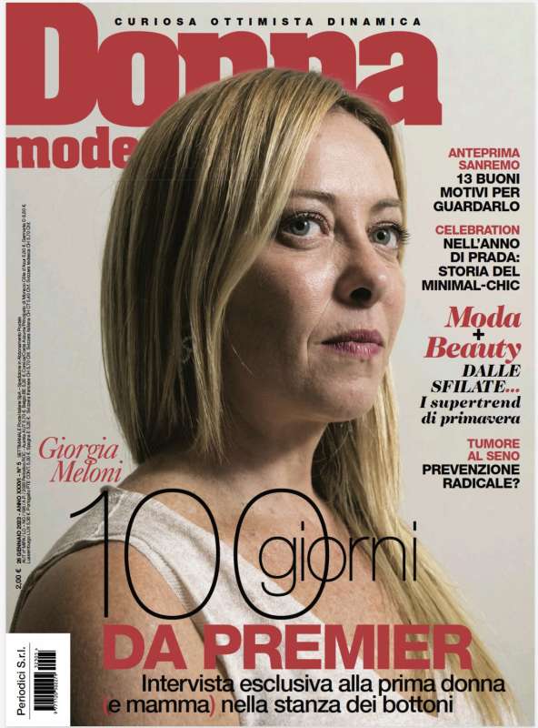 GIORGIA MELONI IN COPERTINA SU DONNA MODERNA