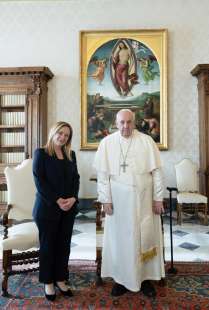 giorgia meloni in udienza da papa francesco