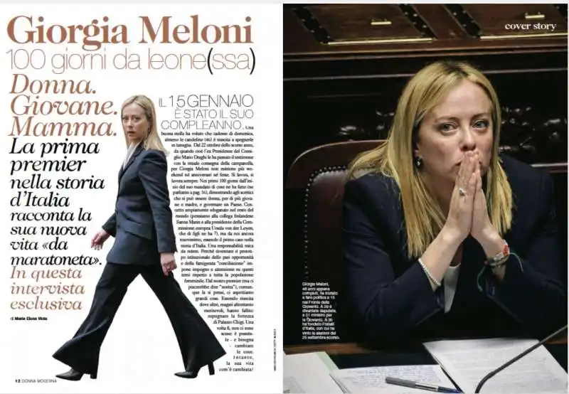 GIORGIA MELONI  SU DONNA MODERNA 