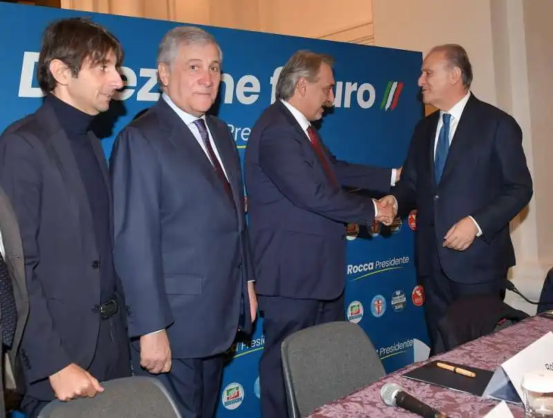 giovanni donzelli  antonio tajani  francesco rocca  lorenzo cesa  foto di bacco