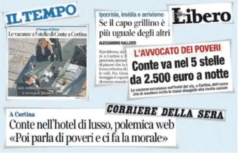 LA RASSEGNA STAMPA SU GIUSEPPE CONTE A CORTINA