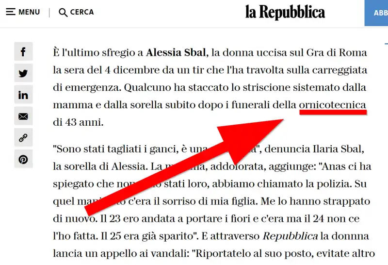 La Repubblica, ornicotecnica