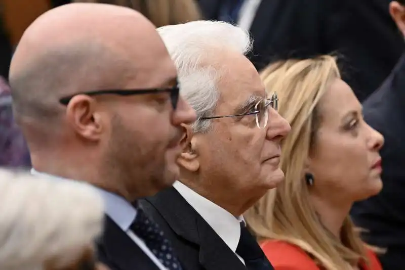 lorenzo fontana, sergio mattarella e giorgia meloni alla scuola nazionale dell amministrazione 