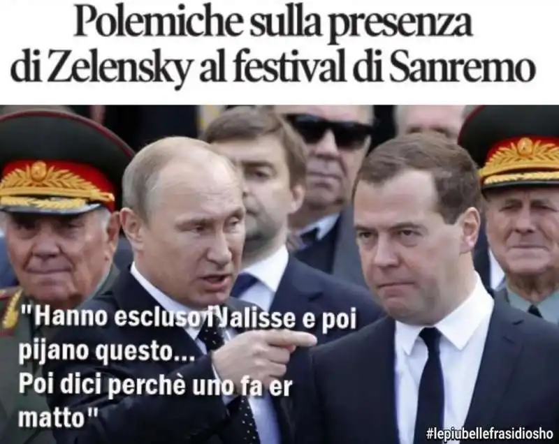 meme putin medvedev su zelensky a sanremo