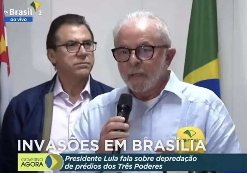 presidente lula in diretta durante l'assalto al congresso 