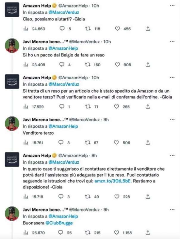 tifoso milanista scrive ad amazon per il reso di de ketelaere