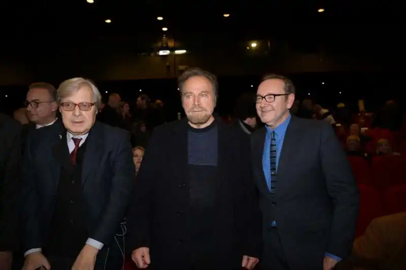 vittorio sgarbi   franco nero   kevin spacey   foto di bacco