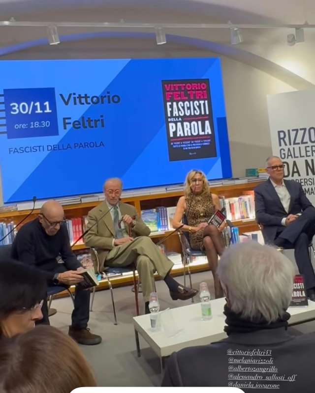 alessandro sallusti vittorio feltri melania rizzoli alberto zangrillo presentazione libro fascisti della parola