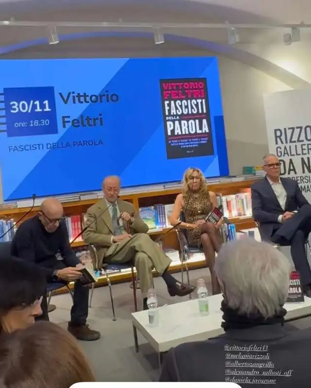 alessandro sallusti   vittorio feltri   melania rizzoli   alberto zangrillo   presentazione libro fascisti della parola 