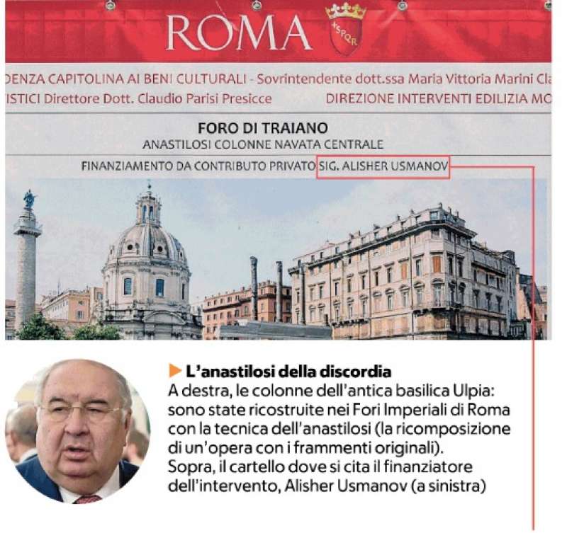 colonne della basilica ulpia finanziata da alisher usmanov