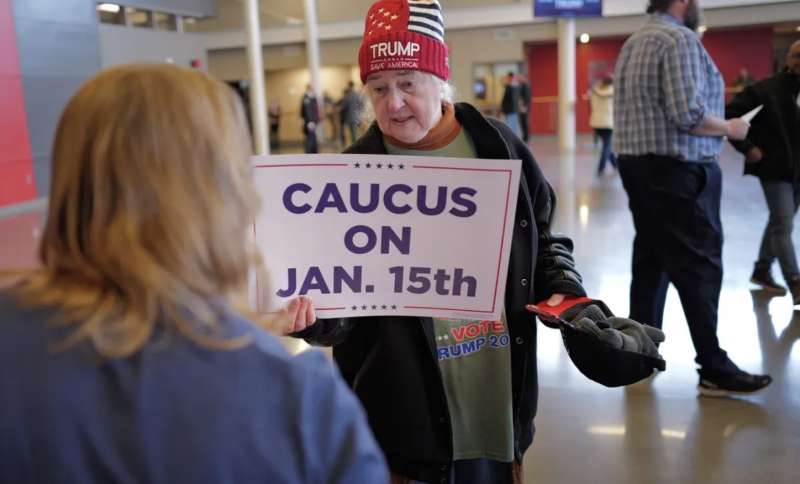 elettore di trump ai caucus in iowa