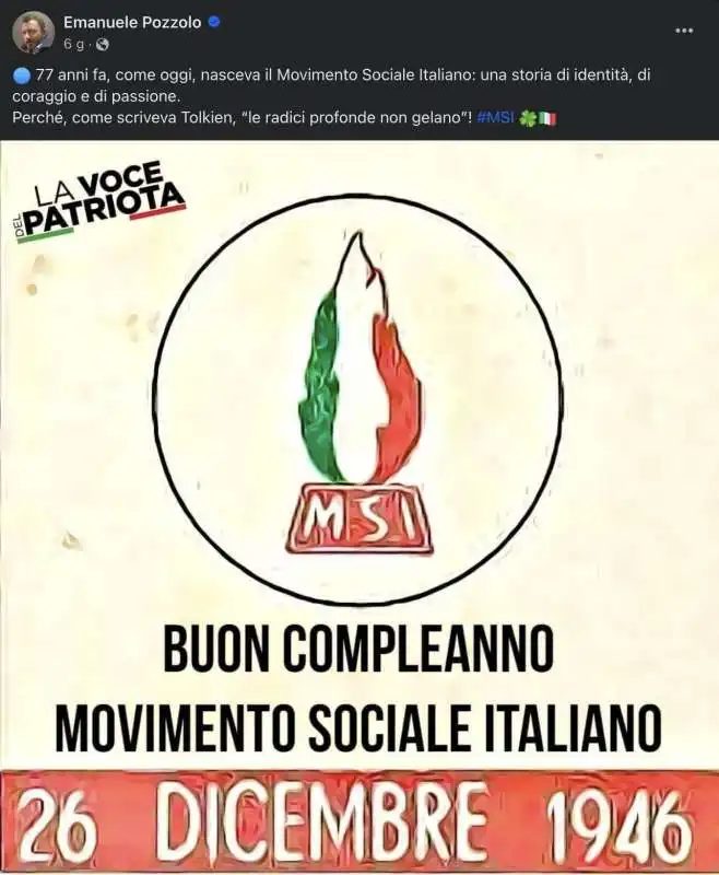 emanuele pozzolo   anniversario nascita msi   facebook 