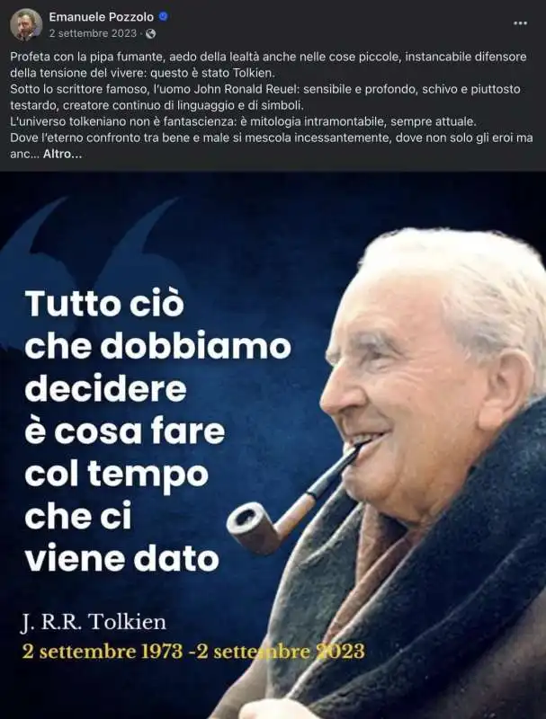 emanuele pozzolo cita tolkien su facebook 