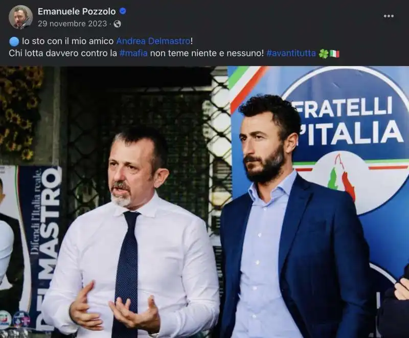 emanuele pozzolo difendeandrea delmastro su facebook  