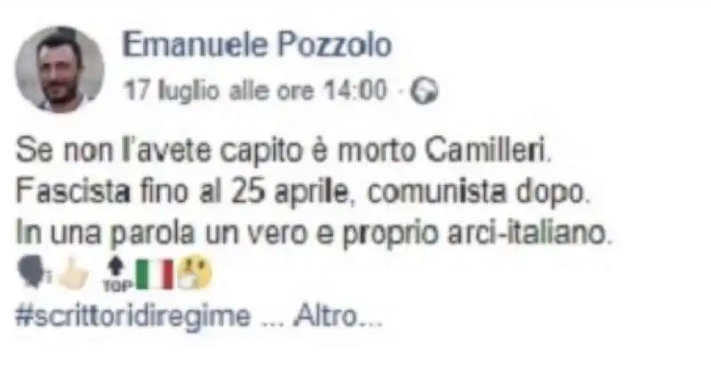 emanuele pozzolo sulla morte di camilleri